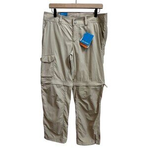 Columbia Omni Shade PFG Womens Palm Peak Khaki Convertible Pants Sz 10 Short NEW